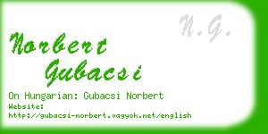 norbert gubacsi business card